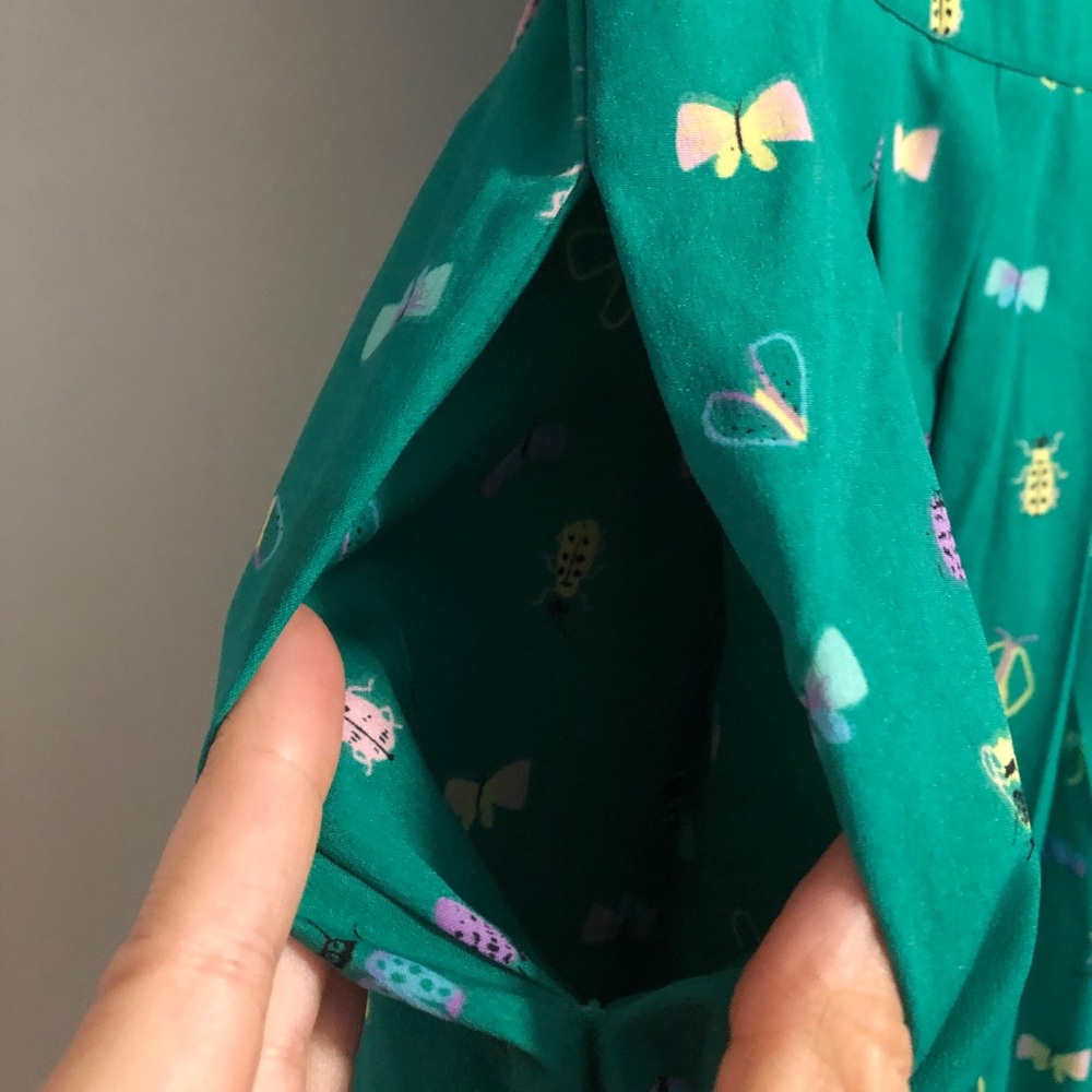 Green Floral Print Women’s Dress - Picture 6 of 10